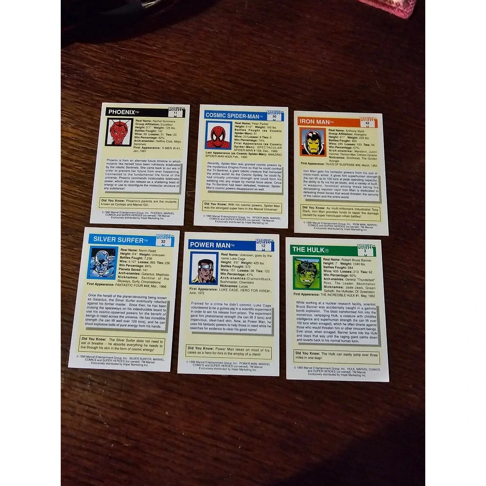 Marvel Super Heroes Trading Cards 1990s Vintage Collection‎ Phoenix Hulk